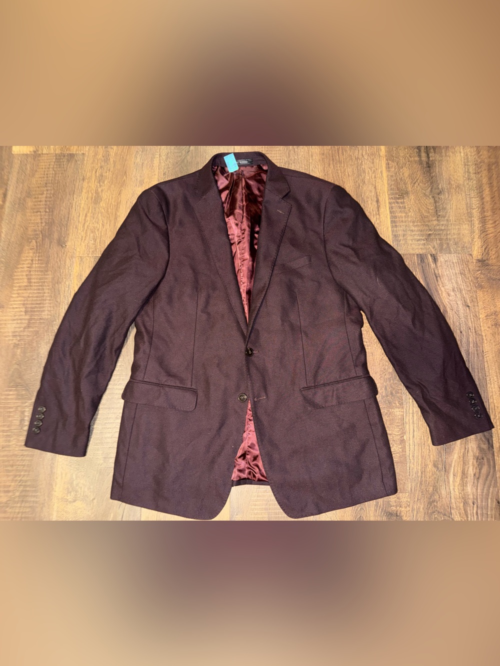 Calvin Klein Men's Wine Burgundy Two-Button Blazer